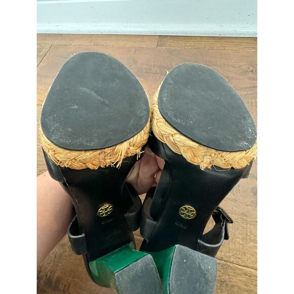Tory Burch Black and Green Platform Heels - Picture 13 of 13